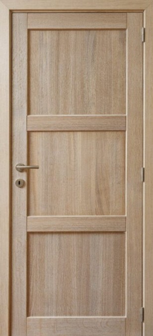 D3F-Three panels solid oak internal doors